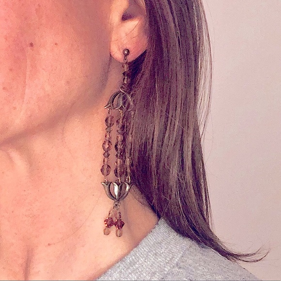 Gorgeous Brown Bead Chandelier Earrings! - Picture 2 of 2